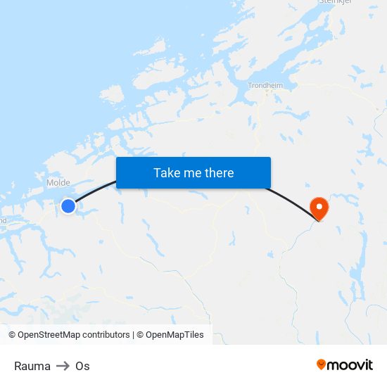 Rauma to Os map