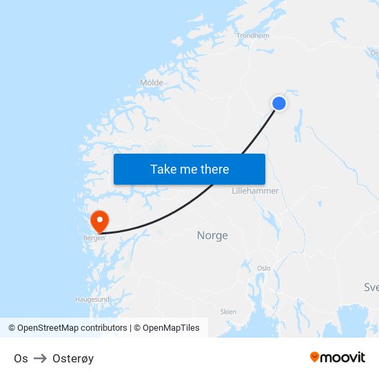 Os to Osterøy map