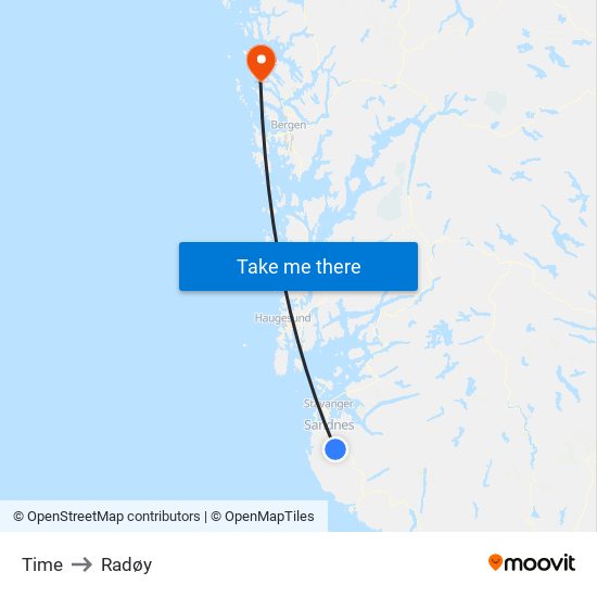 Time to Radøy map