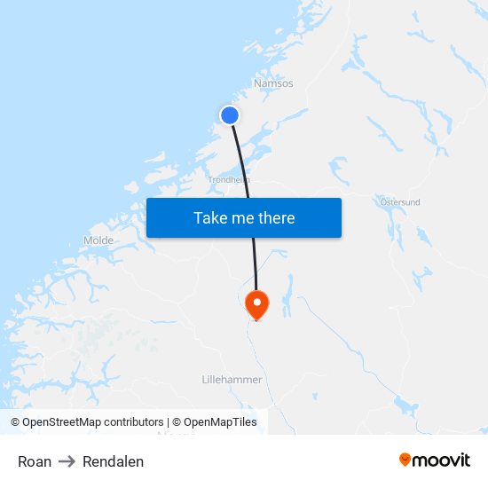 Roan to Rendalen map