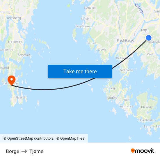 Borge to Tjøme map