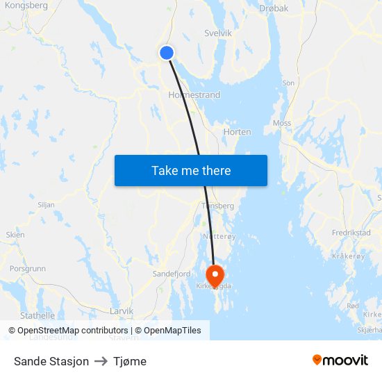 Sande Stasjon to Tjøme map