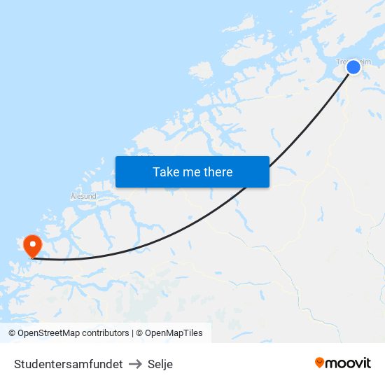 Studentersamfundet to Selje map