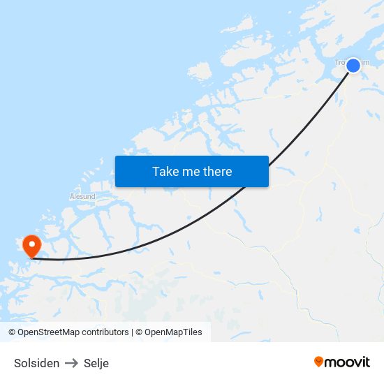 Solsiden to Selje map