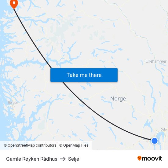 Gamle Røyken Rådhus to Selje map