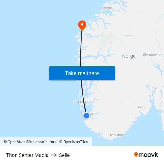 Thon Senter Madla to Selje map