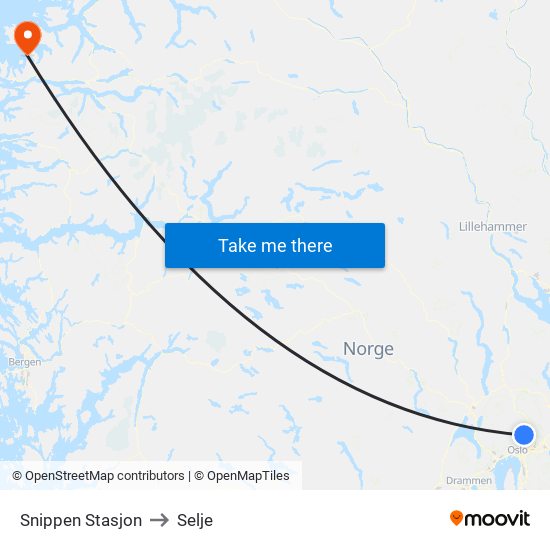 Snippen Stasjon to Selje map