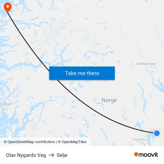 Olav Nygards Veg to Selje map