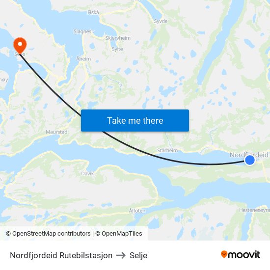 Nordfjordeid Rutebilstasjon to Selje map