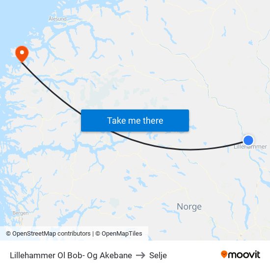 Lillehammer Ol Bob- Og Akebane to Selje map