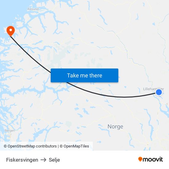 Fiskersvingen to Selje map