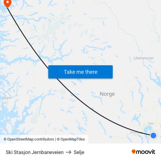 Ski Stasjon Jernbaneveien to Selje map