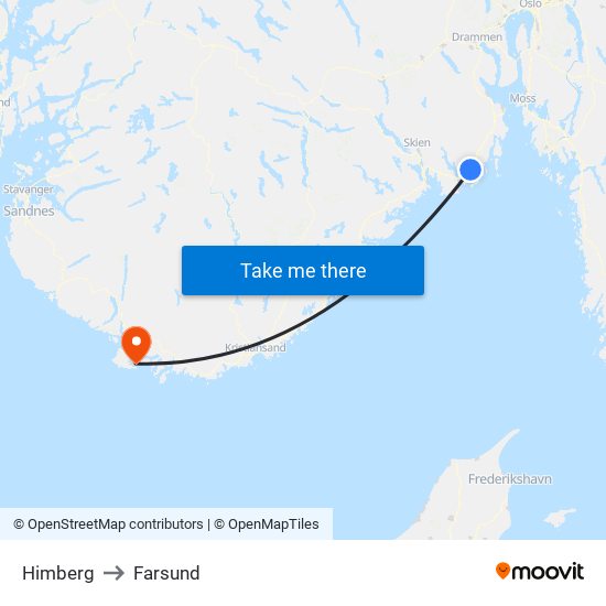 Himberg to Farsund map