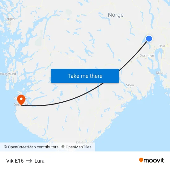 Vik E16 to Lura map