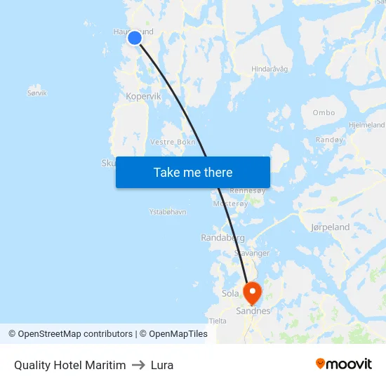 Quality Hotel Maritim to Lura map