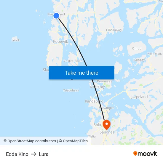 Edda Kino to Lura map