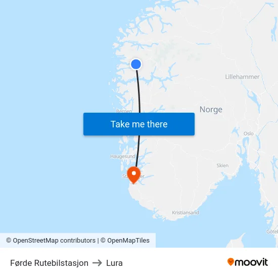 Førde Rutebilstasjon to Lura map