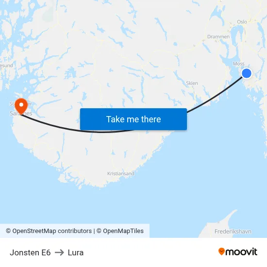 Jonsten E6 to Lura map