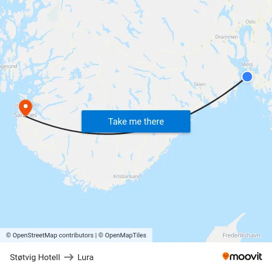 Støtvig Hotell to Lura map