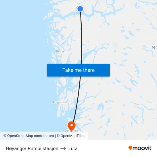 Høyanger Rutebilstasjon to Lura map