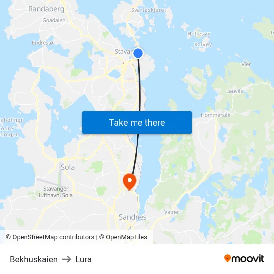 Bekhuskaien to Lura map