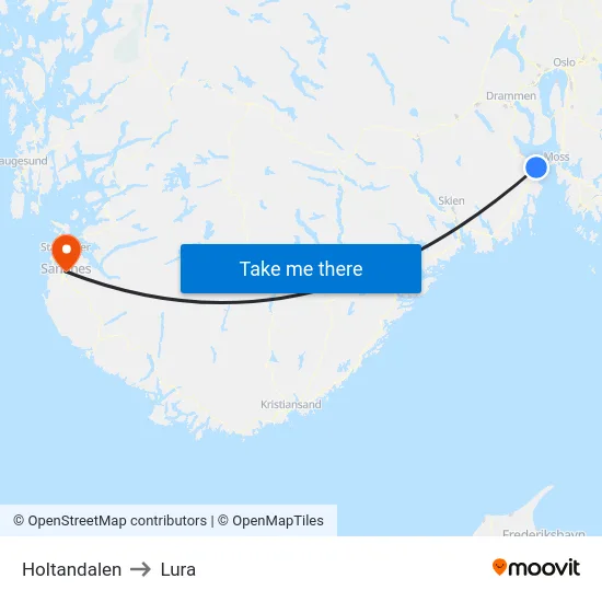 Holtandalen to Lura map