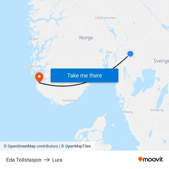 Eda Tollstasjon to Lura map