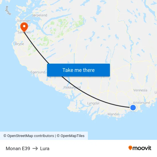 Monan E39 to Lura map