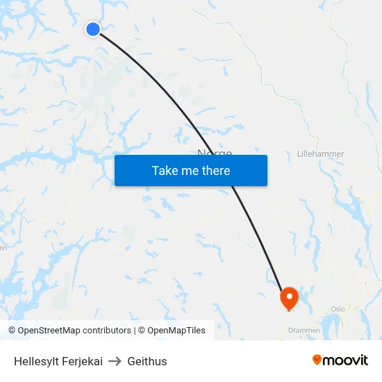 Hellesylt Ferjekai to Geithus map
