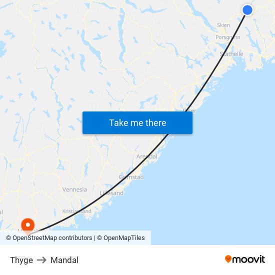 Thyge to Mandal map