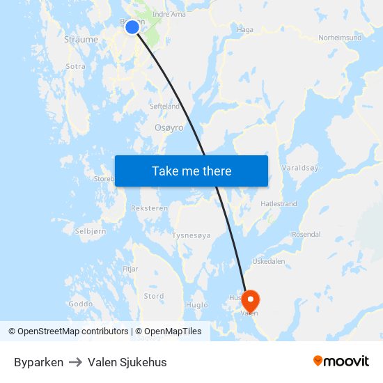 Byparken to Valen Sjukehus map