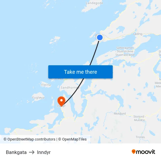 Bankgata to Inndyr map