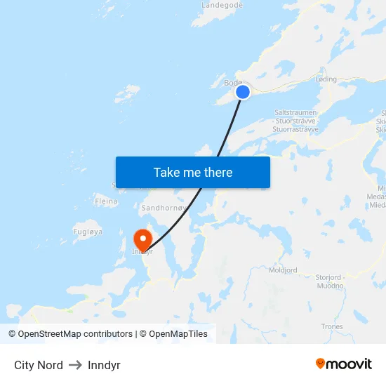 City Nord to Inndyr map