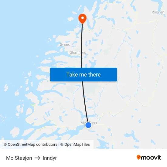 Mo Stasjon to Inndyr map