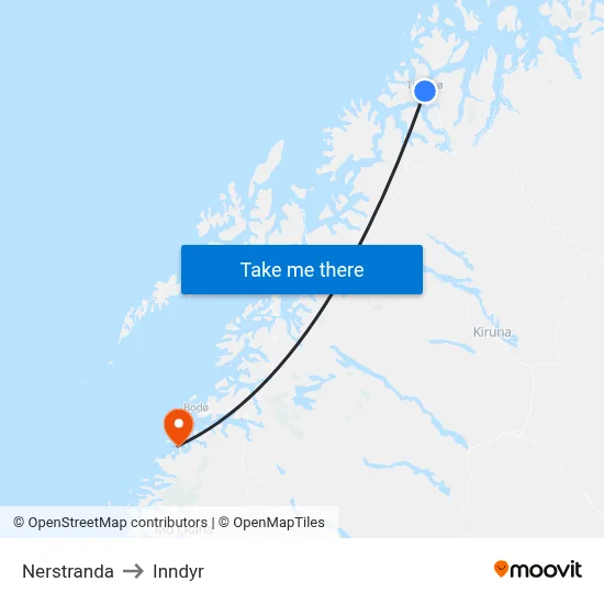 Nerstranda to Inndyr map
