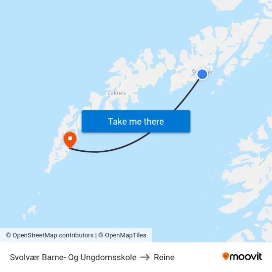 Svolvær Barne- Og Ungdomsskole to Reine map