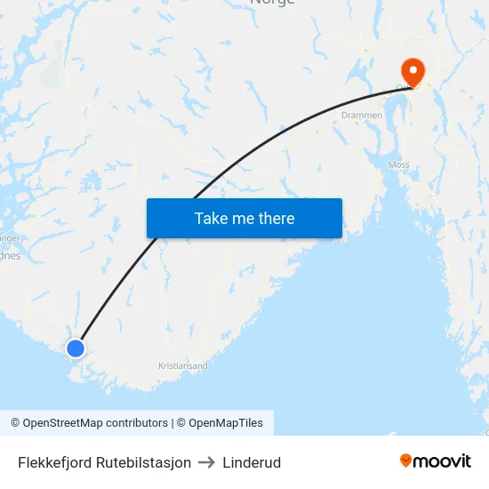 Flekkefjord Rutebilstasjon to Linderud map