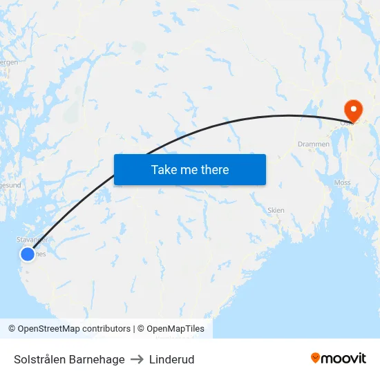 Solstrålen Barnehage to Linderud map