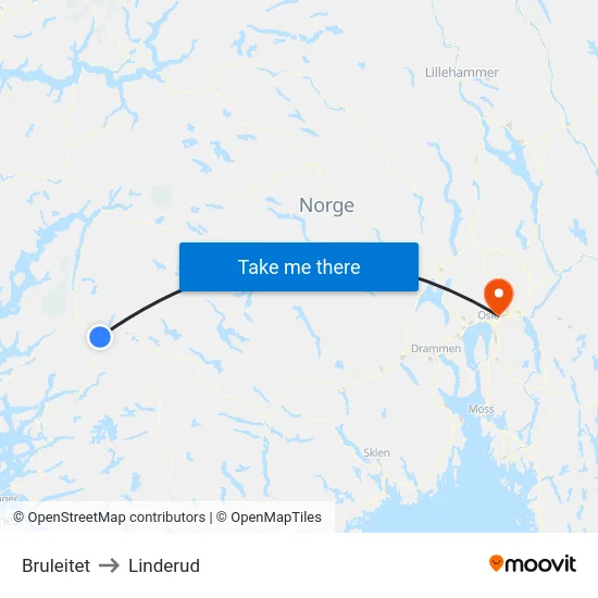 Bruleitet to Linderud map