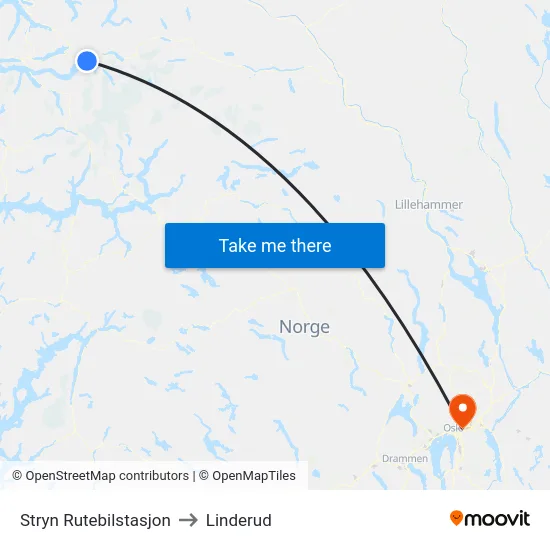 Stryn Rutebilstasjon to Linderud map