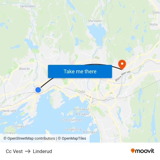 Cc Vest to Linderud map
