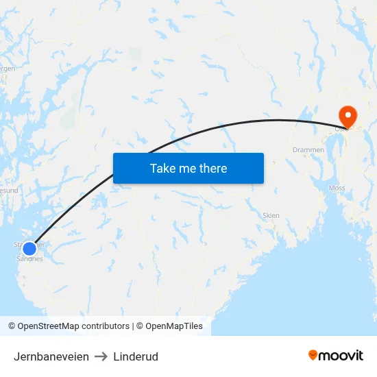 Jernbaneveien to Linderud map