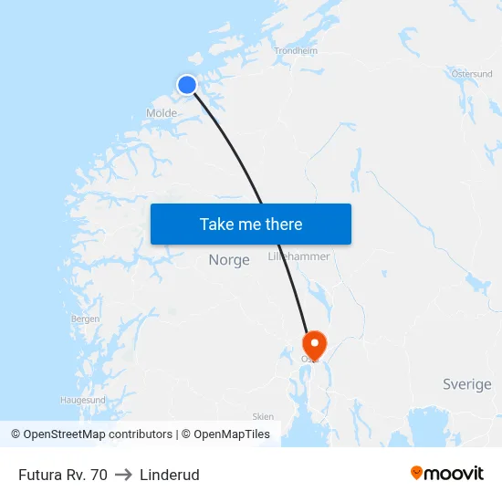 Futura Rv. 70 to Linderud map