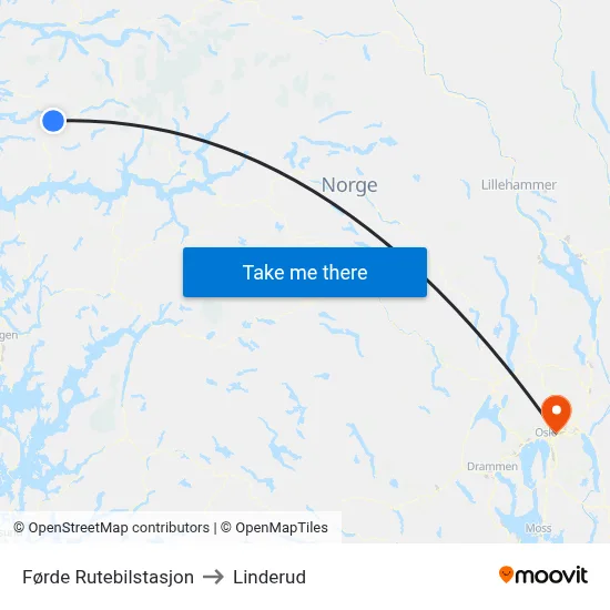 Førde Rutebilstasjon to Linderud map