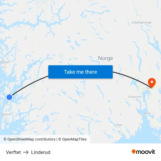 Verftet to Linderud map