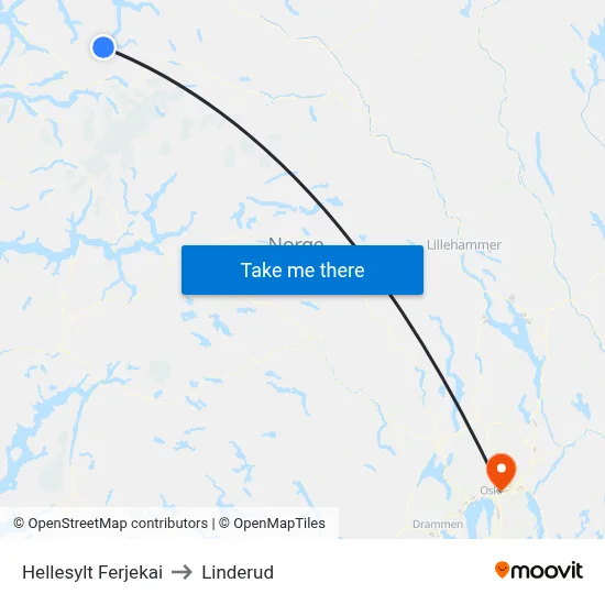 Hellesylt Ferjekai to Linderud map