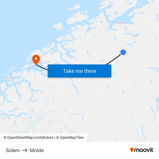 Solem to Molde map