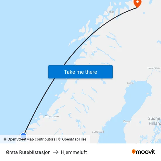 Ørsta Rutebilstasjon to Hjemmeluft map