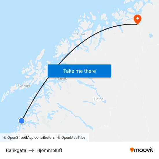 Bankgata to Hjemmeluft map