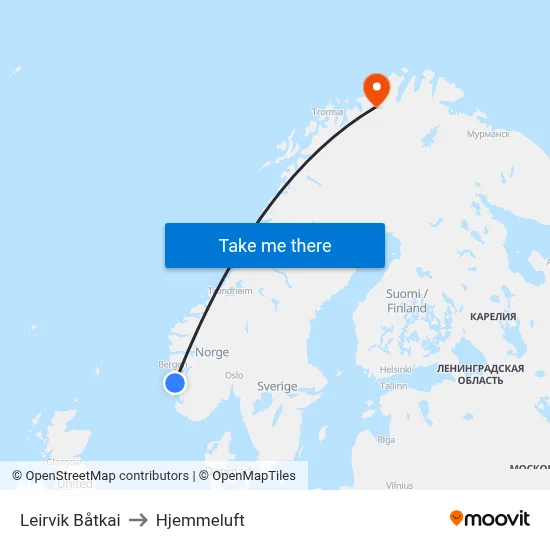 Leirvik Båtkai to Hjemmeluft map